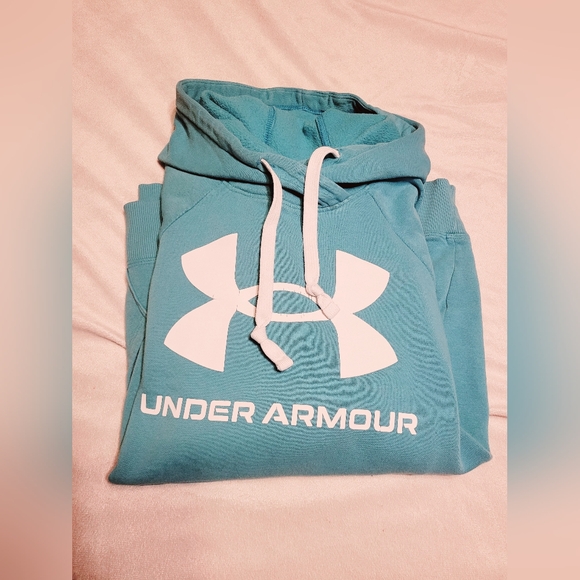 Under Armour Tops - Under Armour Sky-Blue Hoodie with White Logo